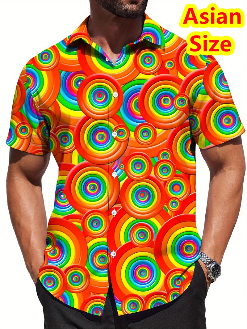 Abstract Men's Shirts Streetwear Beach Male Shirt Short Sleeve Cool Skull 3d Hawaiian Shirt Man 2025 New Tops Women Hip Hop Tops