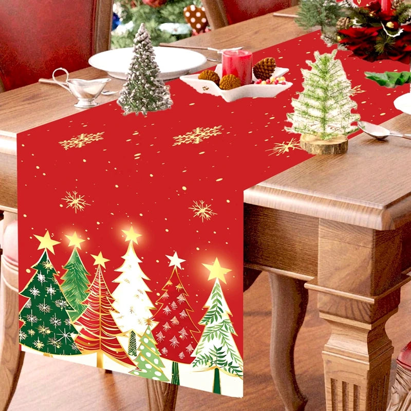Christmas Table Runner Merry Christmas Decoration for Home Xmas Party Decor 2025 Navidad Notal Noel Ornament Happy New Year 2026