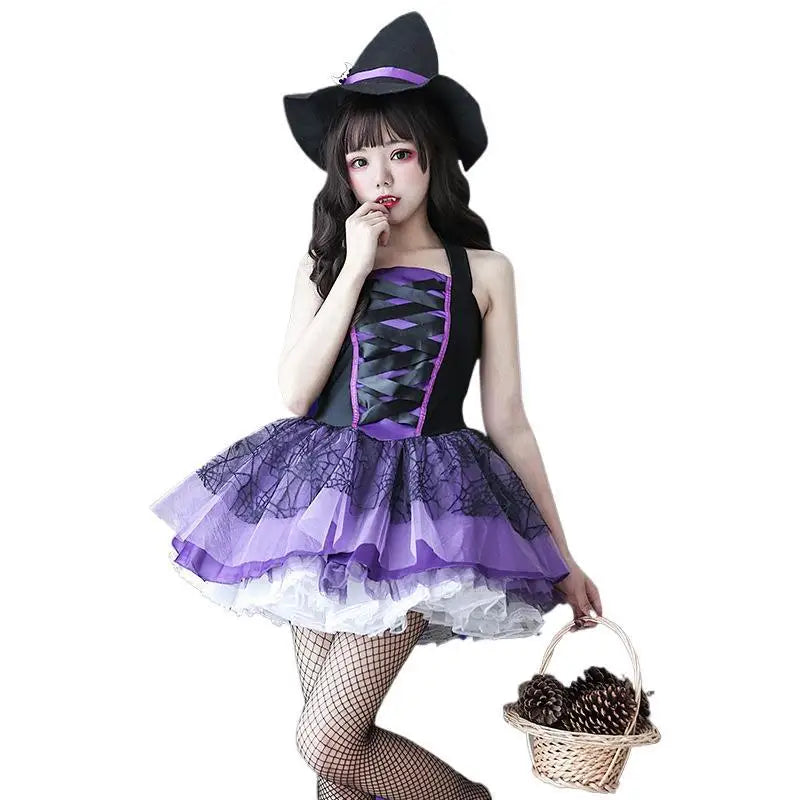 Halloween Costume For Women Witch Cosplay Anime Vampire Makeup Ball Hats Skirts Stockings Adult Witch Costume Adult Cosplay