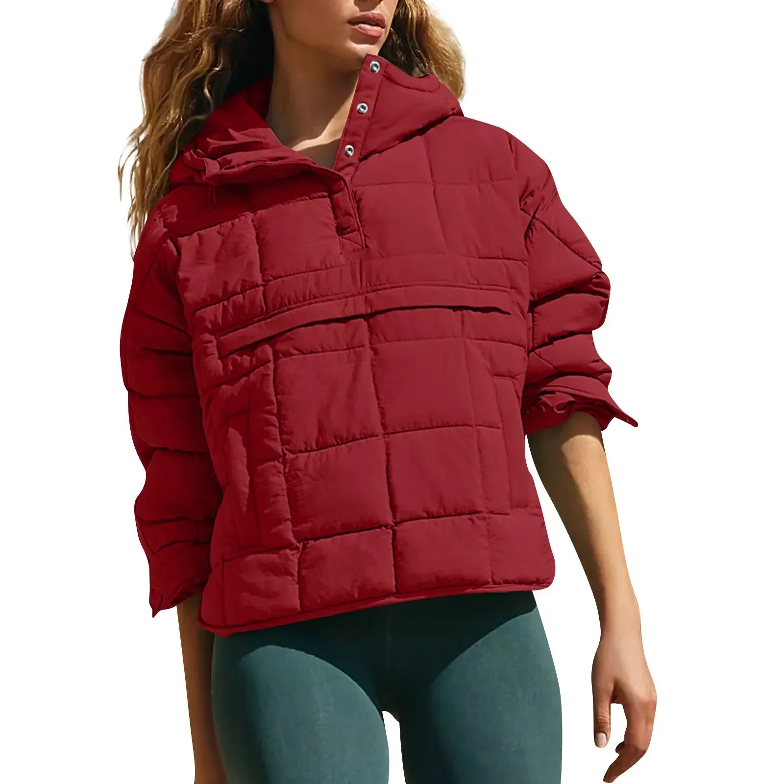 Quilted Jackets for Women Lightweight Long Sleeve Button Down Jacket Warm Winter Coat Outerwear with Pockets Ropas De Mujeres