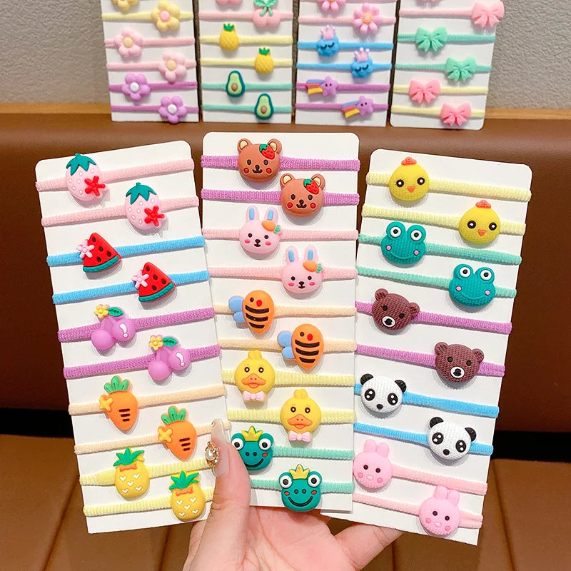 20-100 Pieces/Set Rubber Band for Children Cartoon Hair Band New Sweet Baby Hair Rope Hair Accessories