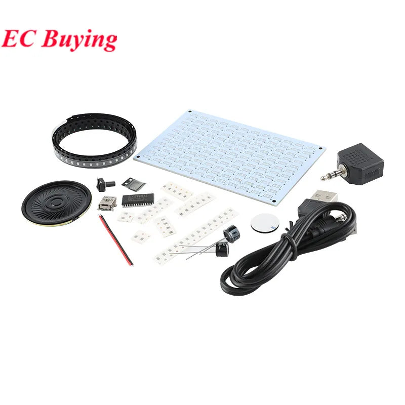 DIY LED Music Spectrum Electronic Kit Audio Sound Frequency Display PCB Soldering Project Practice Solder Diy Electronic Kits