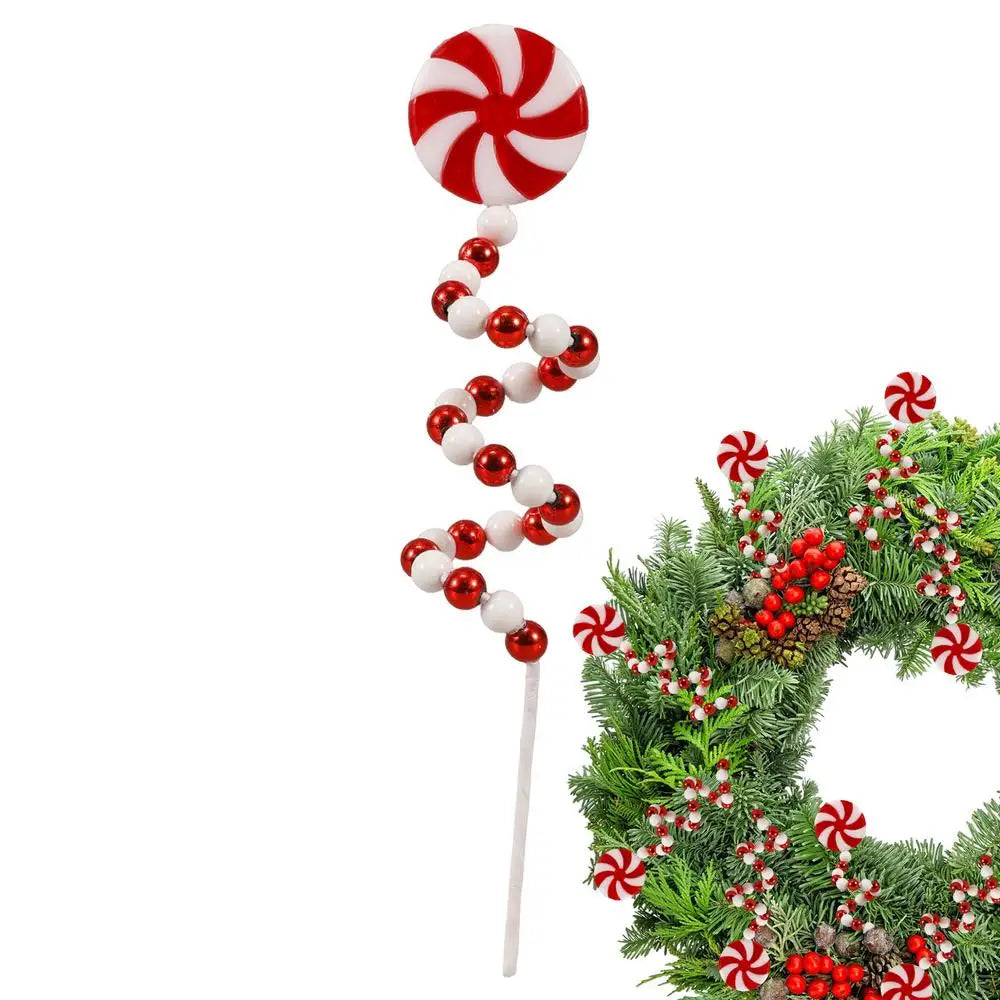 Christmas Candy Cane Decorations Christmas Tree Decoration Red White Lollipop Decoration Curved Candy Christmas Tree Stems Decor