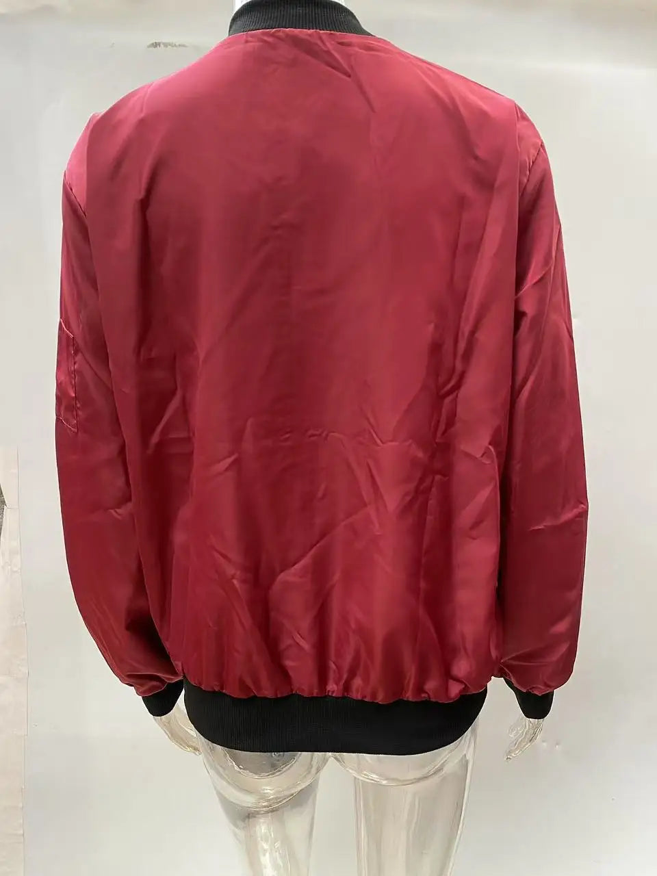 Women Fashion Casual Jacket 2025 Autumn Solid Color Spring Coat Long Sleeve Stand Collar Zipper Basic Women Motorcycle Jackets