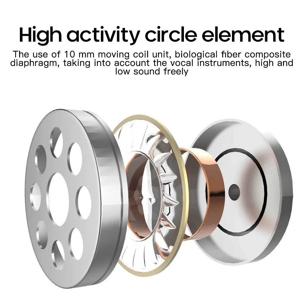 3.5mm Wired Earphones with Microphone, Universal In-Ear Headphones Hands-Free Calling & Metallic Finish for Phone PC