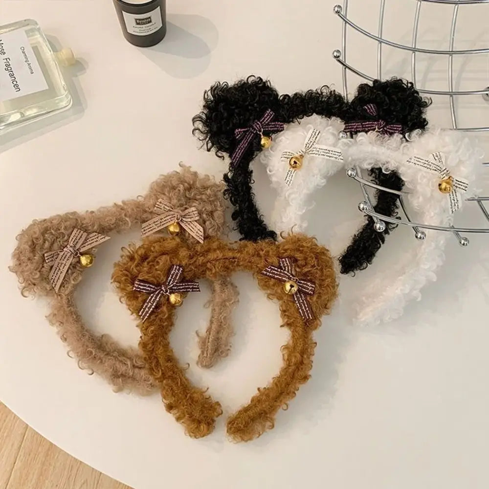Women Lady Girl Party Stage Headgear Plush Bear Headband Hair Accessories Headdress Hair Hoop Hair Clip Cute Hairband
