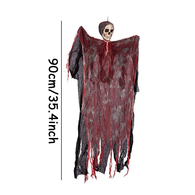 Halloween Decorative Hanging Ghost Skull Skeleton Gauze Haunted Home Party Horror Props Hanger House Yard Party Hanging