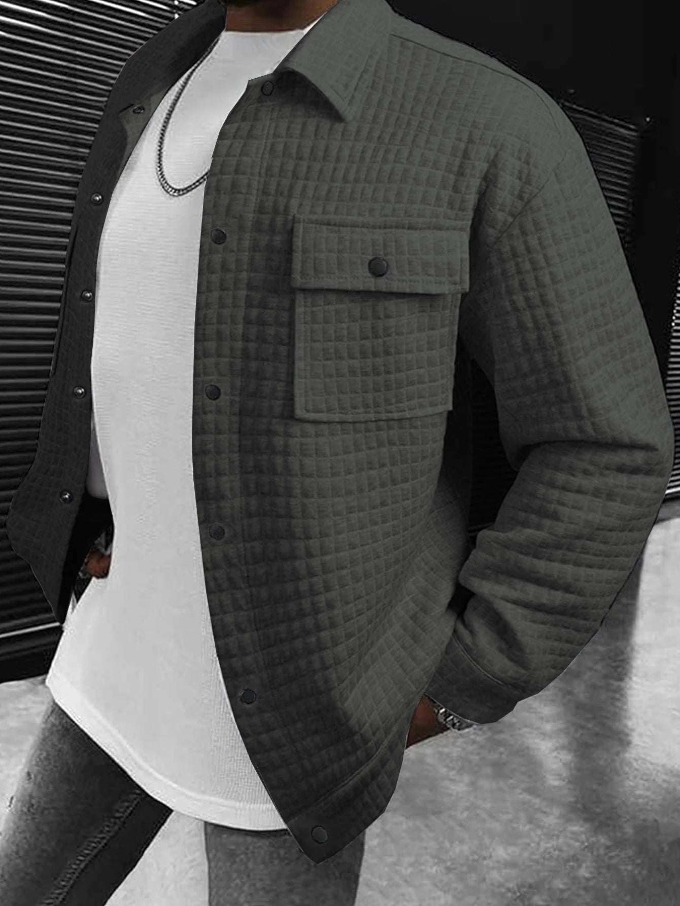 Men's Casual Plaid Jacket Coat Fashionable Outerwear Design Versatile Style Suitable for Leisure & Formal Occasions