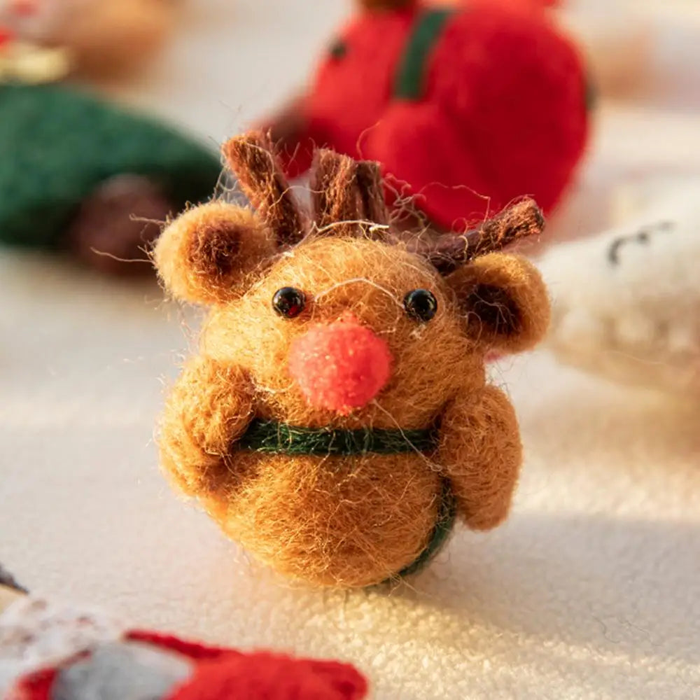 Christmas Felt Deer Pendant Xmas Tree Decorative Hanging Gingerbread Man Elk Decor 2024 Christmas Party Crafts Ornaments
