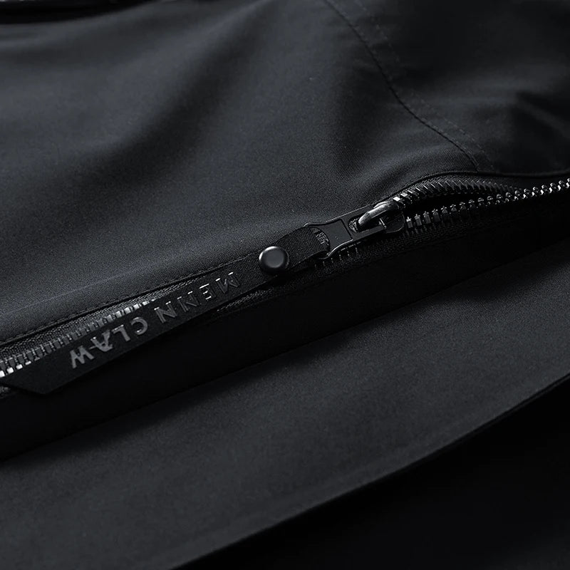 Jacket Mens Spring autumn New men jacket  solid color hooded Jackets casual coat Men's business coats Size M-4XL 5XL Hat detacha