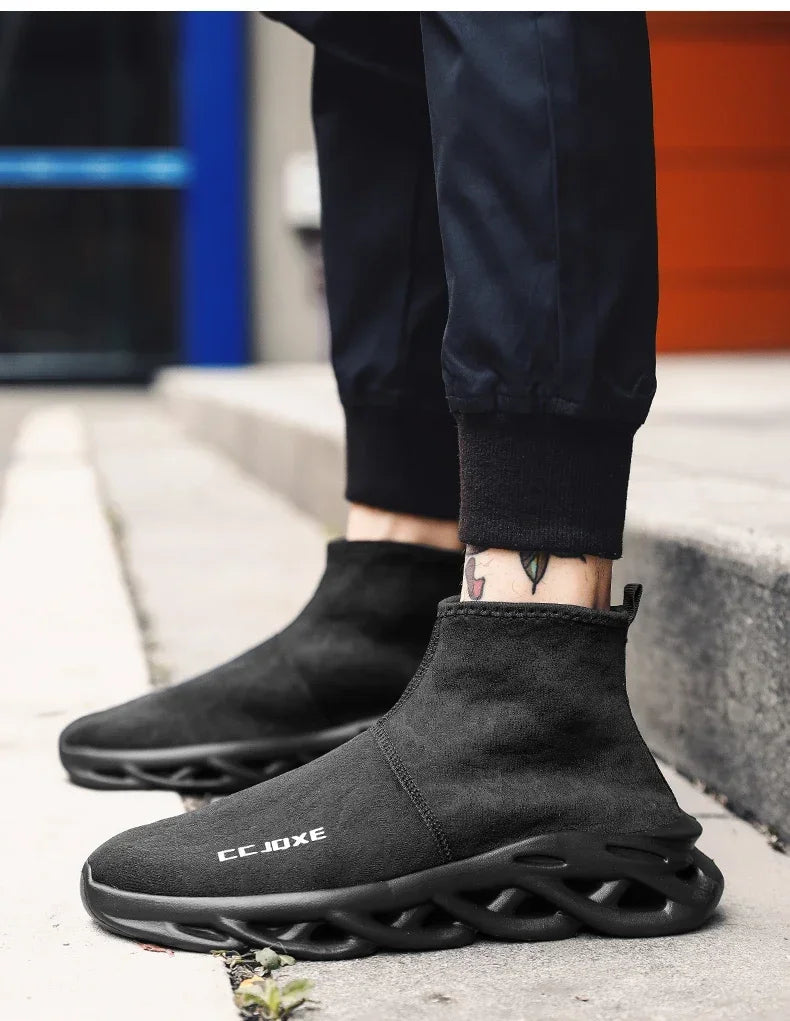 Socks Shoes for Men Black Sneakers Light Breathable Men Runing Shoes Outdoor Platform High Top Men Shoes New Unisex Sport Shoe