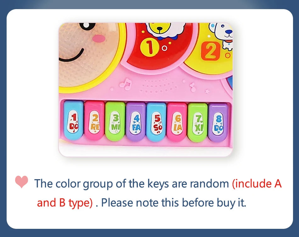 Kid Cartoon Piano Keyboard Game Electronic Multifunctional Toy Animal Sound Flashing Light Baby Instrument Educational Toys Gift