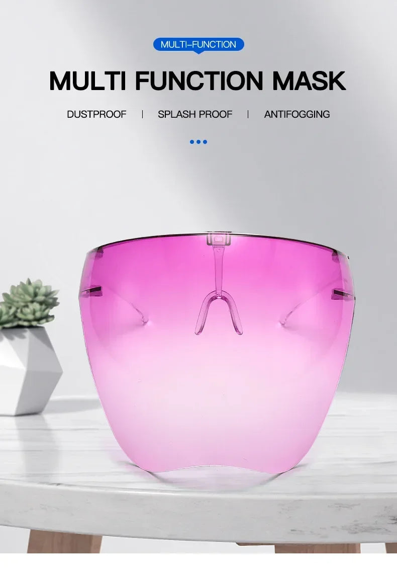 Full Face Sunglasses Mask Women Men Protective Faceshield Glasses Goggles Covered Spherical Lens Anti-Spray Cycling Sunglasses
