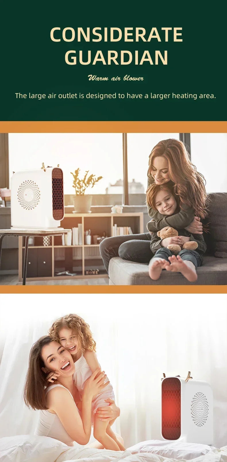 Portable Mini Electric Heater Fast Heating Energy Saving Handheld Warming Device Ideal For Home Use Dormitory Heating