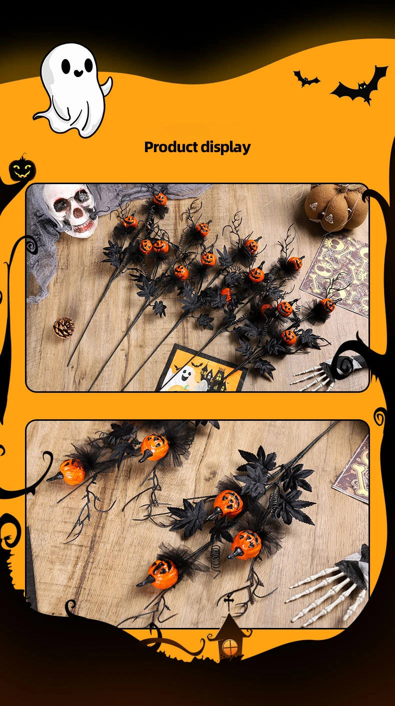 Halloween Party Decor Black Horror Pumpkin Cutting Bouquet For Halloween Festival Prank Party Gift Party Furniture Decoration