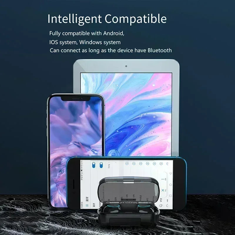 Wireless Bluetooth Headphones Handfree Dispay Bluetooth Earphones HiFi Stereo Music Wireless Earbuds Waterproof Gaming Headset