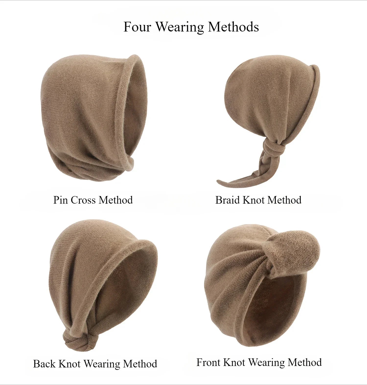 New Winter Balaclava Hat Scarf Combo Women's Fashion Knitted Cap Wrap-around Cashmere Skullies & Beanies