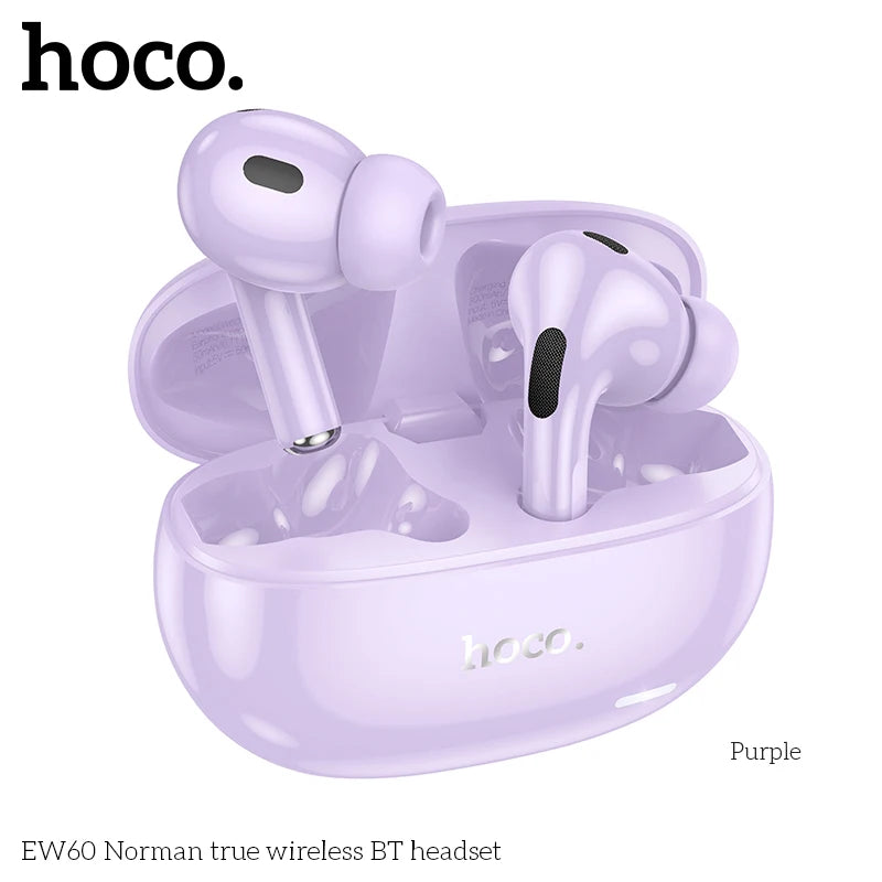 HOCO EW60 Wireless Bluetooth Headphones Tws Waterproof Earbuds Earphones HD Mic with touch Control Earbuds For Smartphones