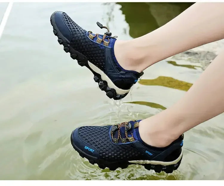 Men's Fishing Shoes Summer Casual Wading Shoes Thick-soled Non-slip Hiking Shoes for Men Breathable Tenis Barefoot Sneakers