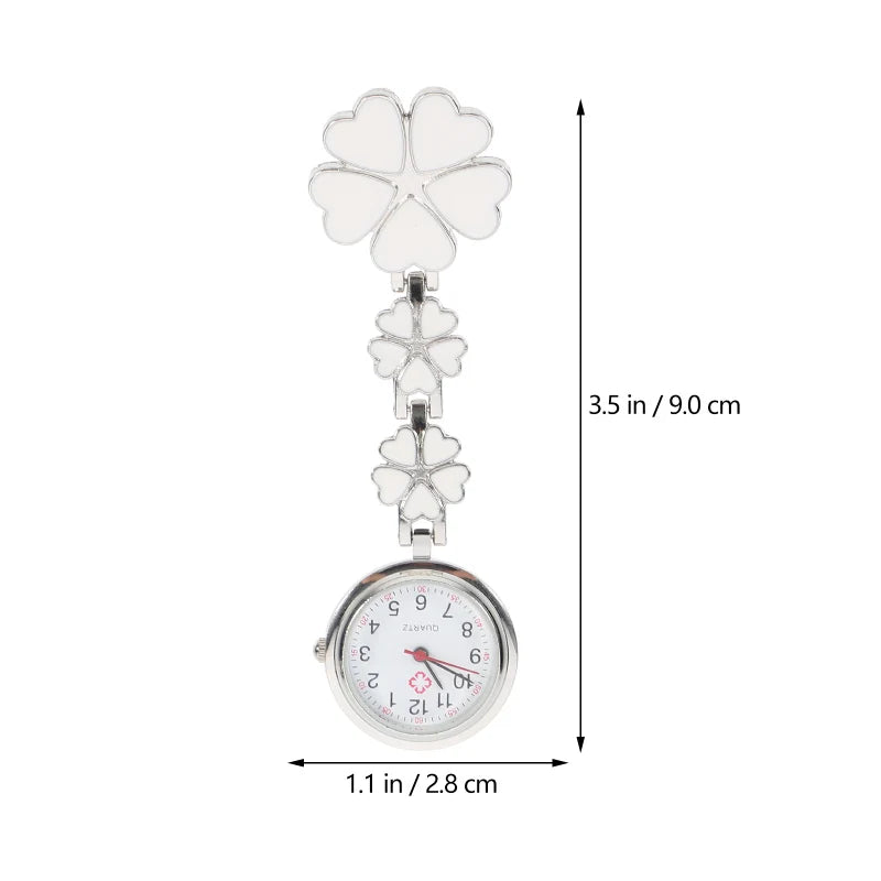 Nurse Watch- Womens Nurse Clip on Watch Nurse Fob Watch Nursing Pin Clip Watch Nurse Fob Watch ( White )