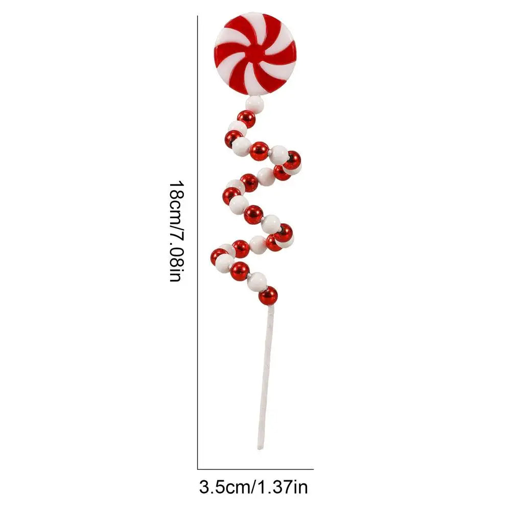 Christmas Candy Cane Decorations Christmas Tree Decoration Red White Lollipop Decoration Curved Candy Christmas Tree Stems Decor