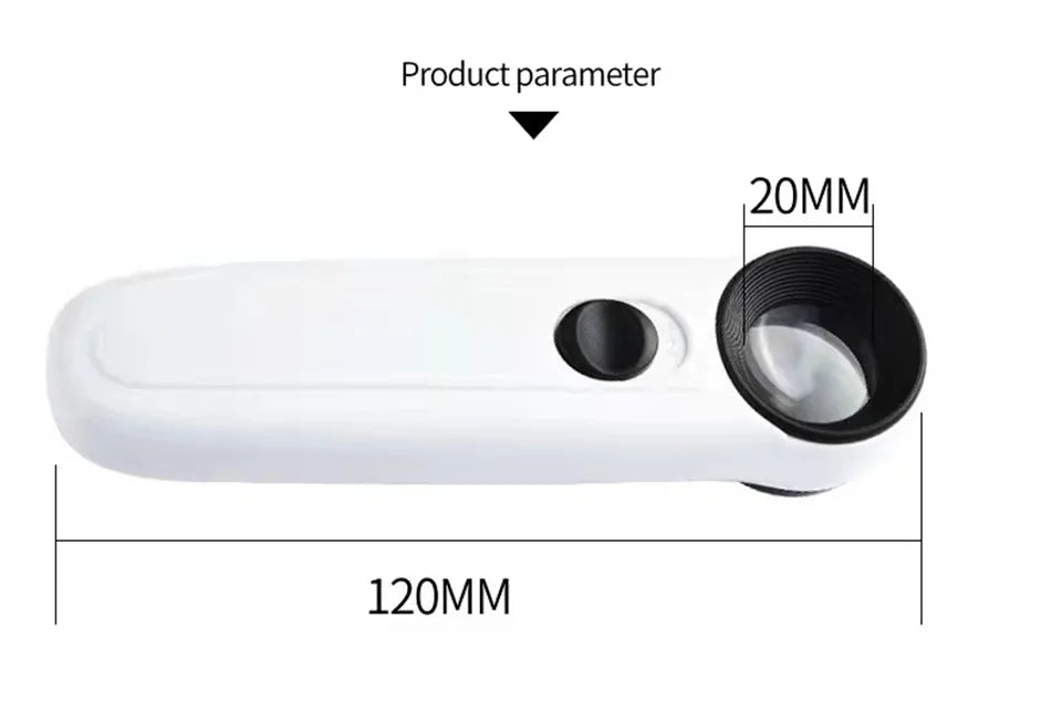 Handheldhigh-definition40x magnifying glass withLED light suitable for electronic repair， antique identification， iconic jewelry