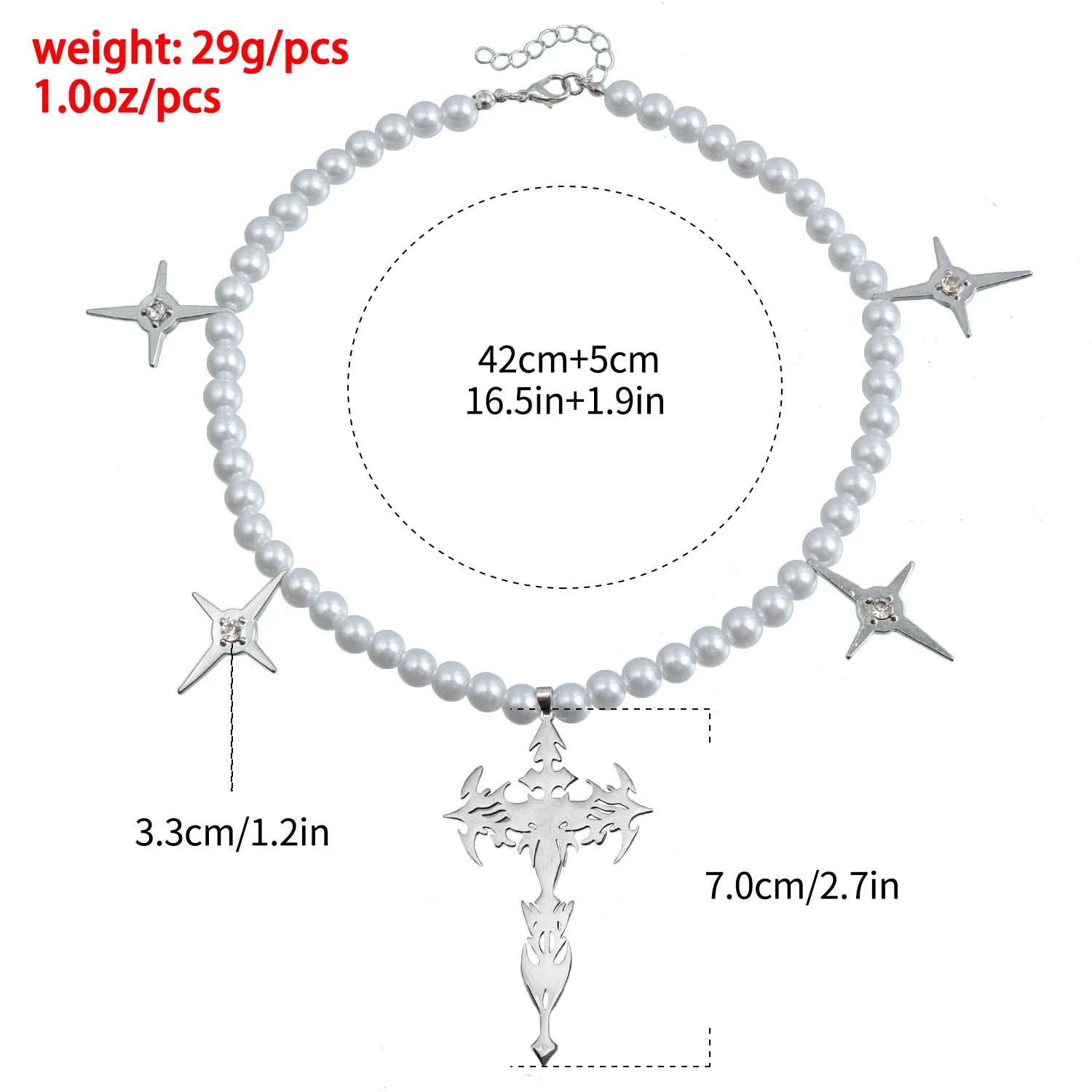 Vintage Jewellery Pearl Cross Necklace Y2k Collar Necklaces Pendant Chain Neck Choker for Girls Women Naszyjnik Collares