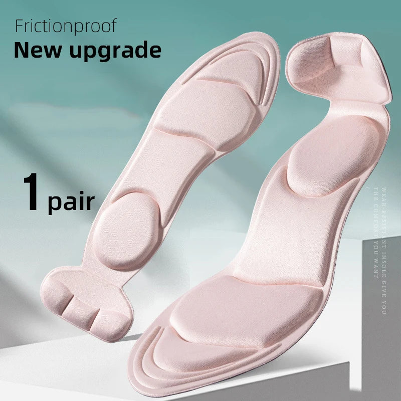 Memory Foam Insoles Women High-heel Shoes Insoles Anti-slip Cutable Insole Comfort Breathable Heel Protection Massage Shoe Pads