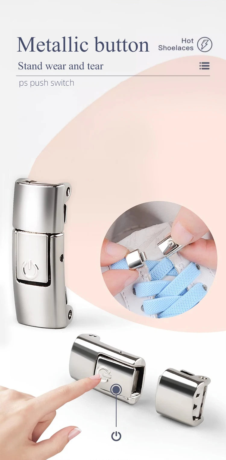 8mm No Tie Shoe Laces Press Lock Shoelaces Without Ties Elastic Laces Sneaker Kids Adult Widened Flat Shoelace for Shoes