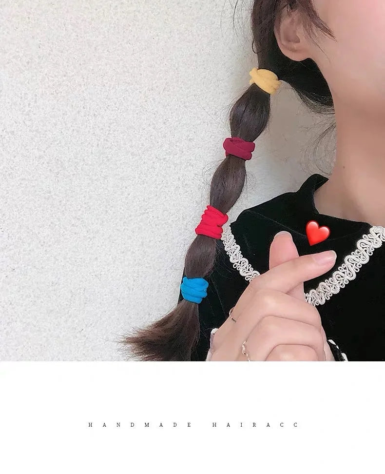 Four Seasons Women's High Elastic Simple and Fashionable Nylon LOOP Access Soft and Non Harmful Headband and Horsetail Hair Rope