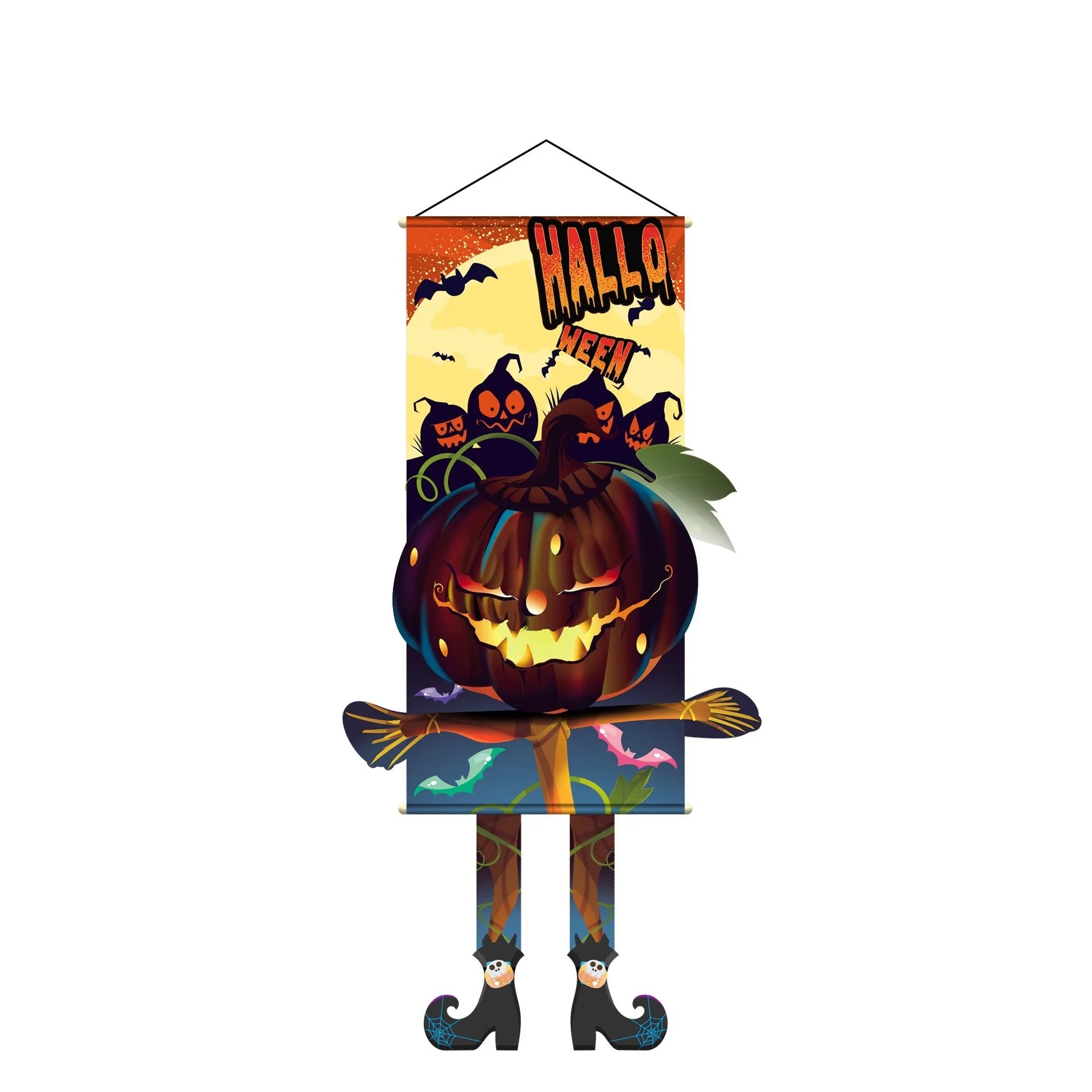 Halloween Pumpkin Gnome Door Hanging Banner Cartoon Skull Ghost Festival Party DIY Trick or Treat Happy Halloween Day 2025