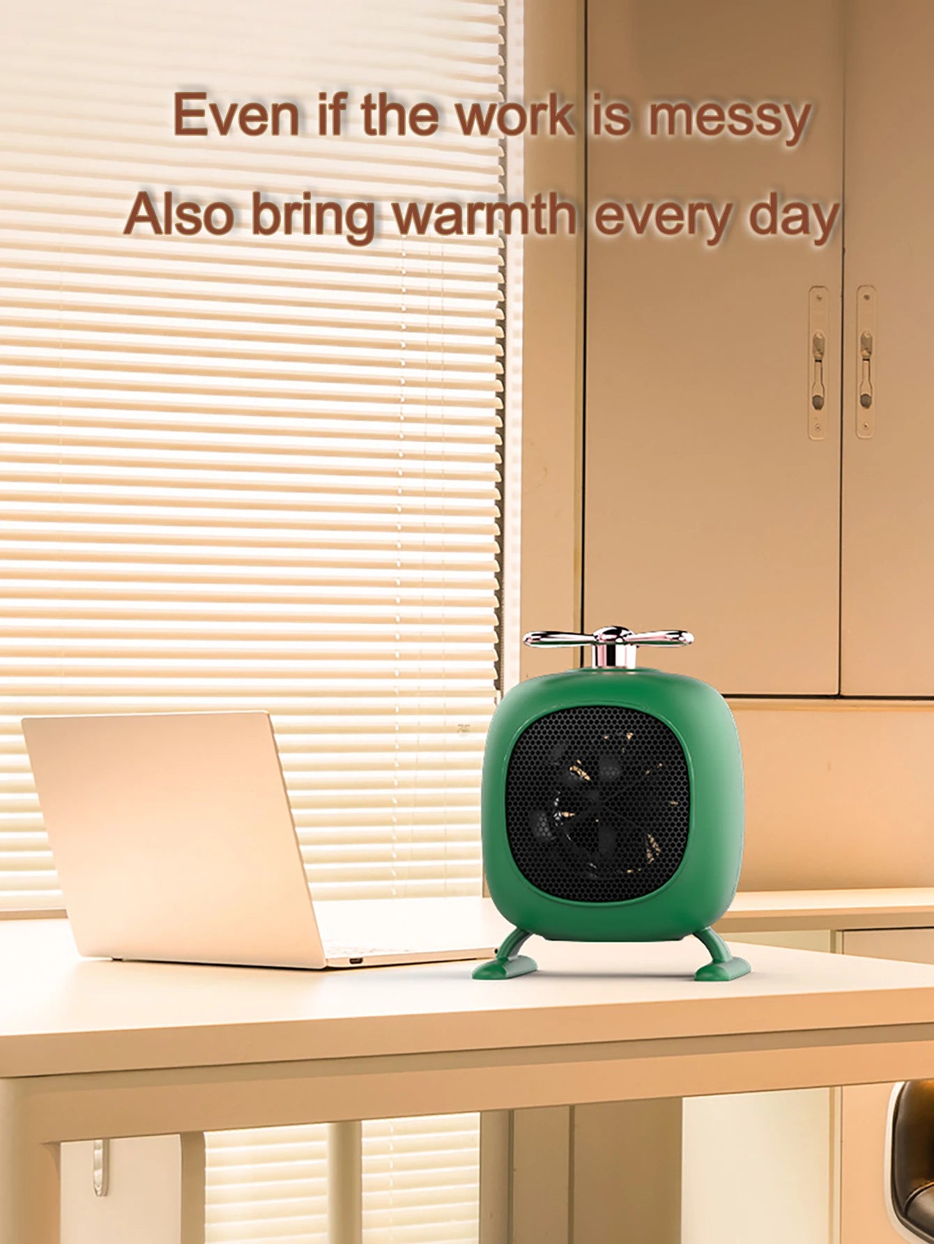Mini portable heater novelty little cute low noise desktop room portable plug-in electric fan heater home home office winter