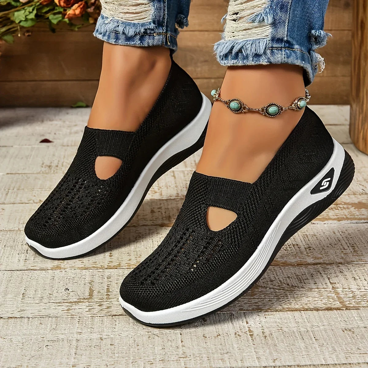 Women's Sneakers Breathable Casual Shoes Summer Soft Sole Orthopedic Shoes Lightweight Slip on Walking Shoe Non Slip Flat Shoes