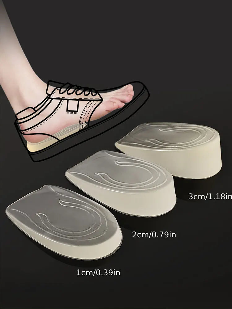 Silicone Gel Height Increase Insole Heel Lifting Inserts Shoe Foot Care Protector Elastic Cushion Arch Support Insert for Unisex