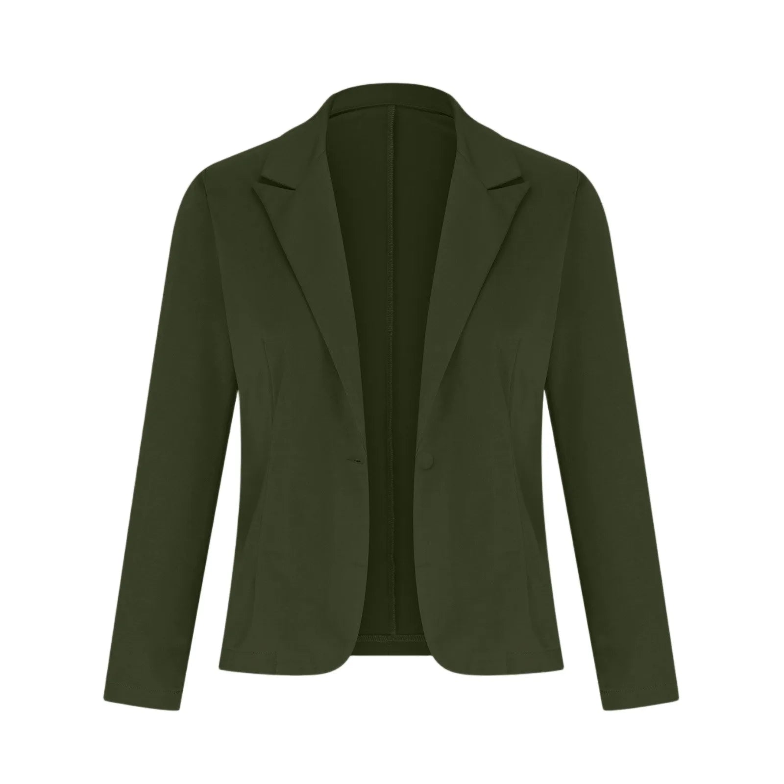 Casual Suit Jacket for Women Fashion Solid Color Long-sleeved Suit Collar Blazer Business Casual Single-button Cardigan Jacket