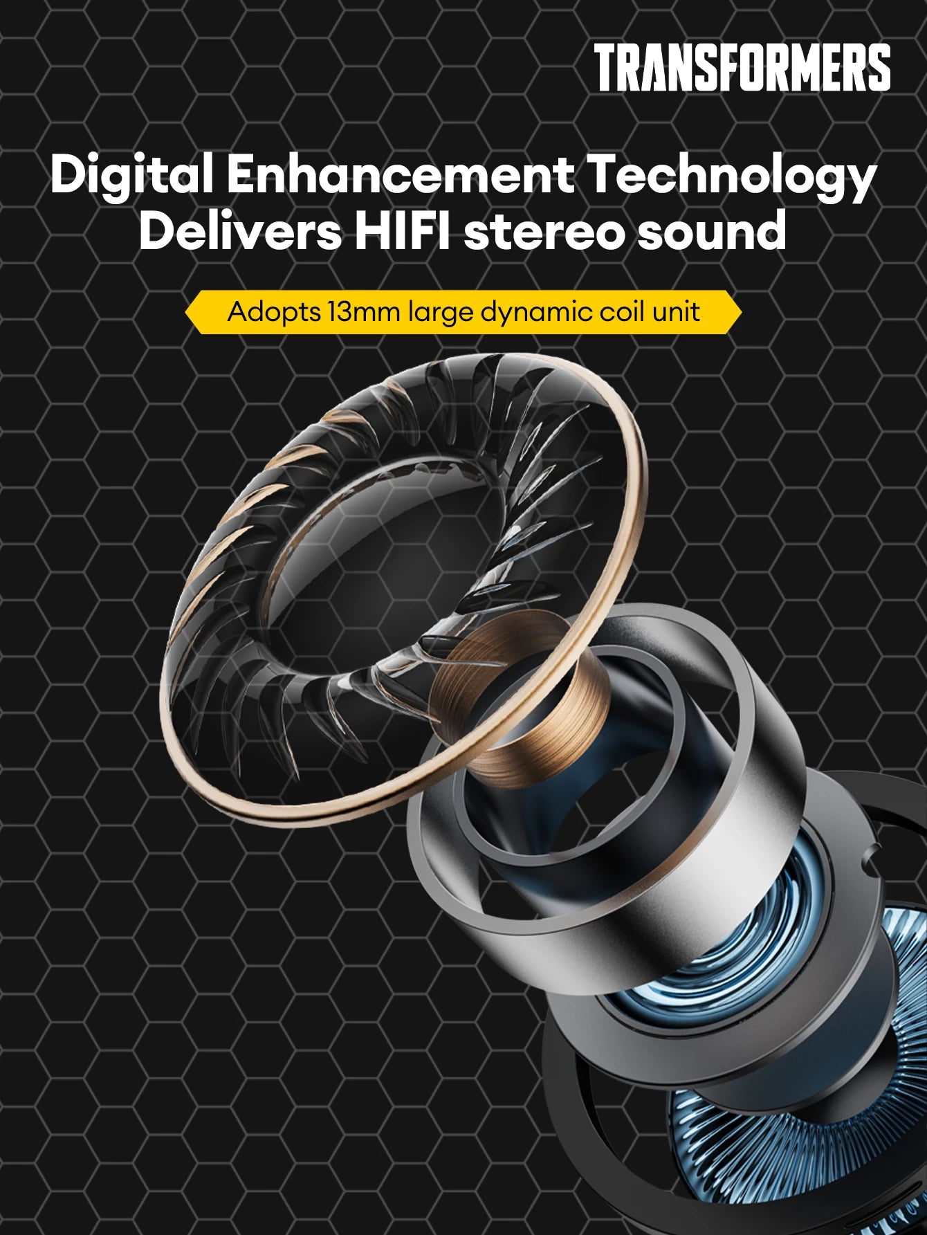 Transformers TF-T06 Bluetooth 5.3 Headset Dual Mode Noise Reduction Earphone for Video Game HIFI Earbuds Stable Connection