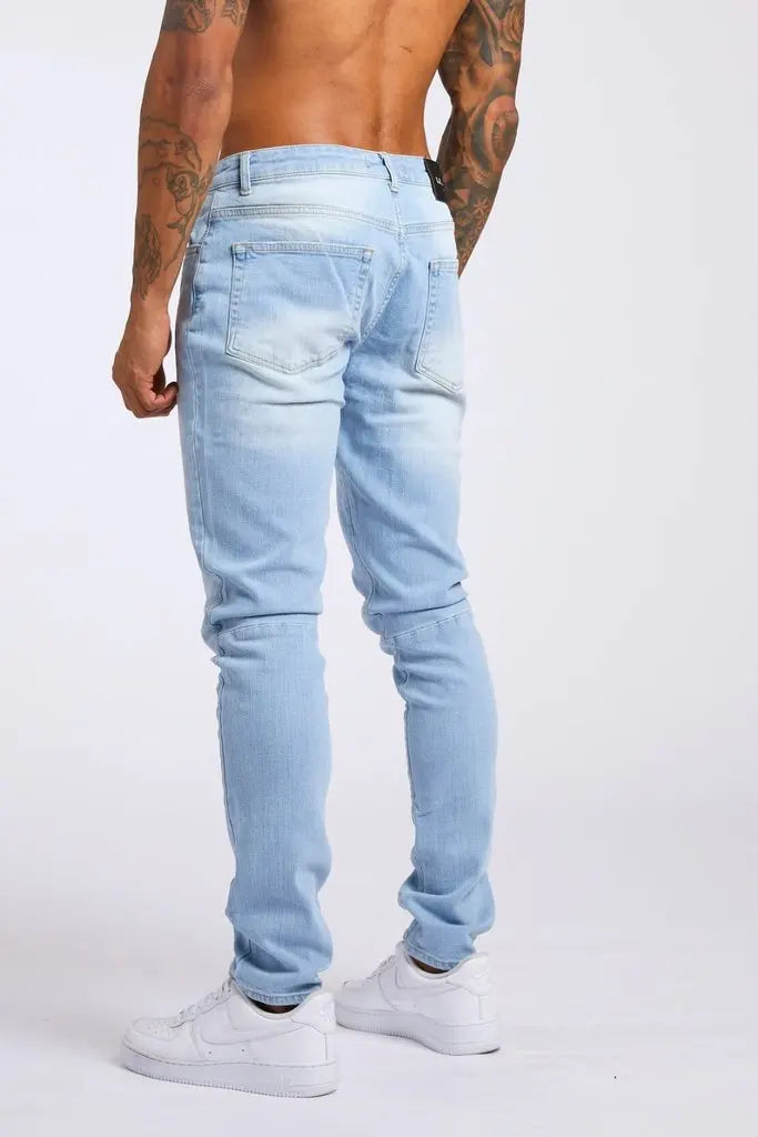 2025 New style denim men's pants, Instagram trend, black slim-fit high-waisted denim jeans for men
