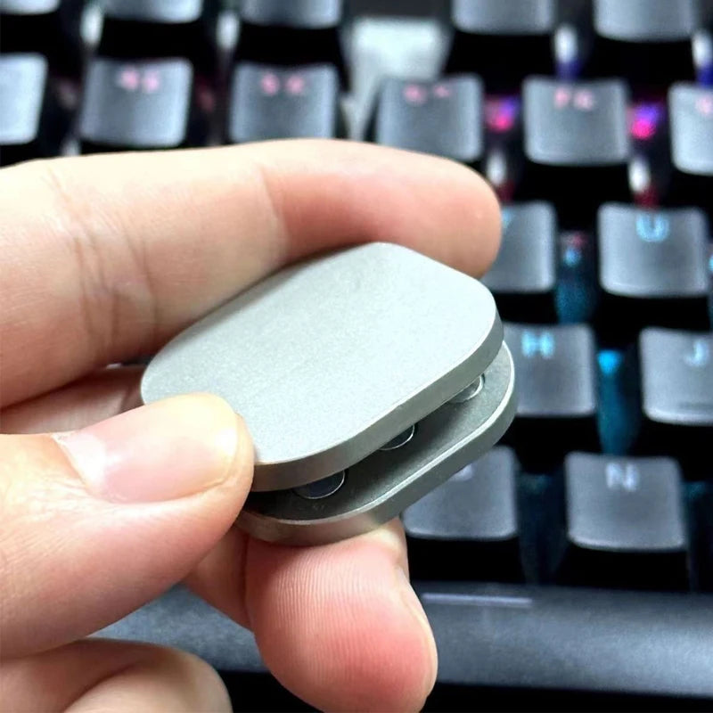 Metal Fidget Haptic Clicker Seesaw Push Card Magnetic Slider Decompression Toy EDC Gadgets For Adults Relaxation Antistress