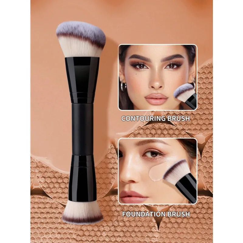 1 PCS Double End Makeup Foundation Brush for Blending Liquid Pressed Powder Concealer Blush Polishing