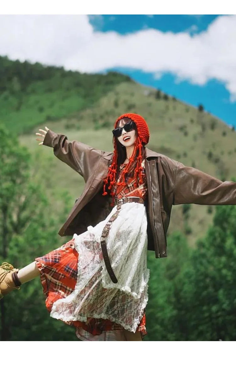 Winter Travel Red Hollow Knit Beanie with Tassel Tie Fashion Hat for Women Cold Weather Accessory