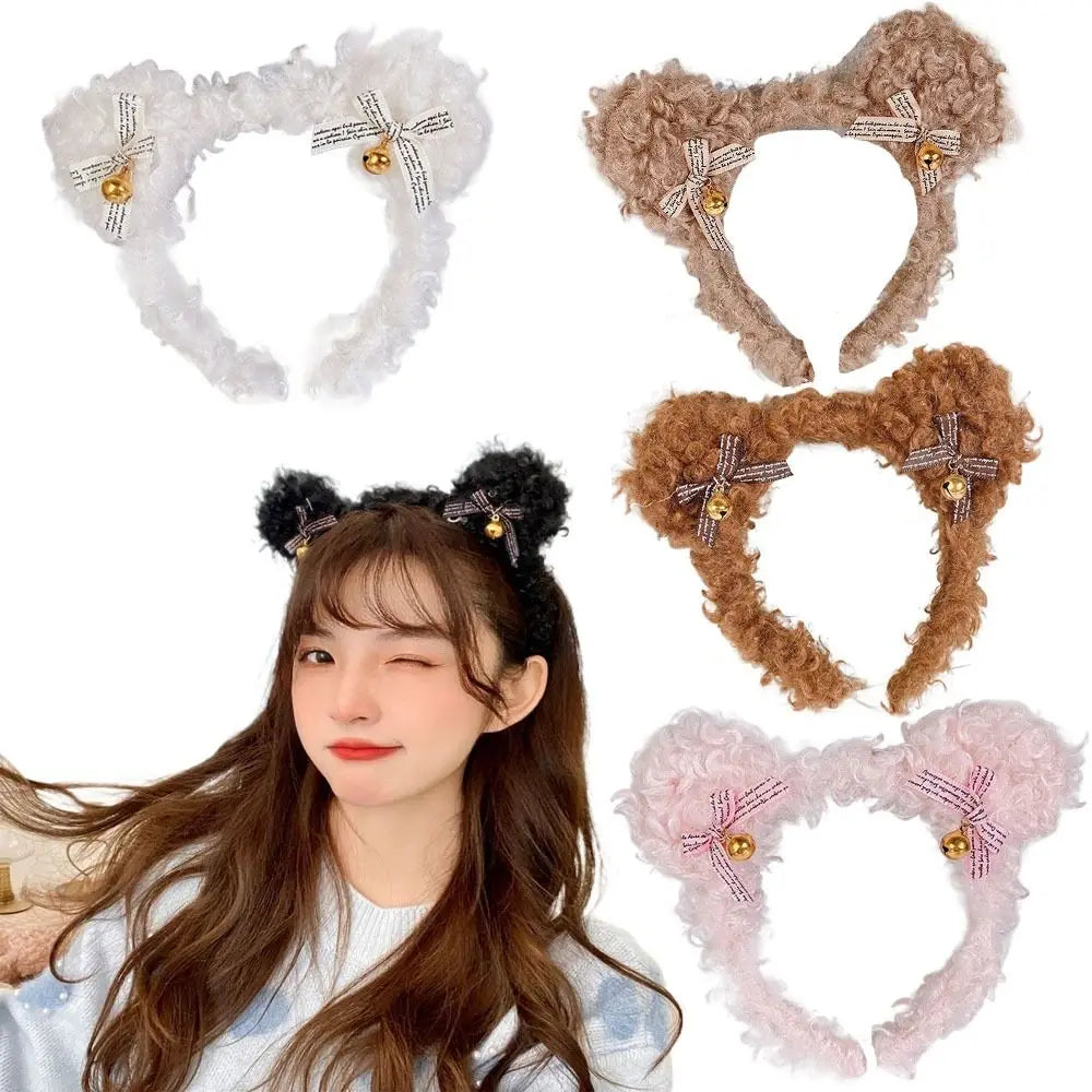 Women Lady Girl Party Stage Headgear Plush Bear Headband Hair Accessories Headdress Hair Hoop Hair Clip Cute Hairband