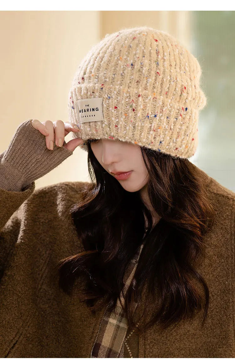Winter Hats For Women Beanie Baggy Cap Knitted Ear Protection Keep Warm Windproof Casual Cold Proof Bonnet Winter Cap Candy