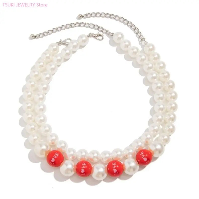 62KE Elegant Wedding Bridal Party Jewelry Adornment Beautiful Beaded Necklace Jewelry