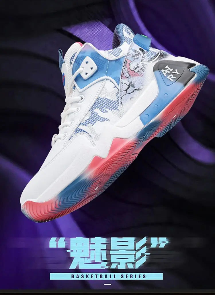 Couple Basketball Shoes Men High Top Sports Wear Resistant Air Cushioning Shoes Athletic Boots Comfortable Breathable Sneakers