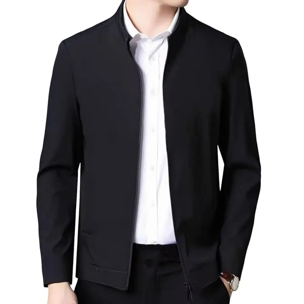 New Men's Jacket Turn-down Collar Men's Jacket Business Casual Solid Color Jacket for Men Work Coat 2025 Spring Autumn New