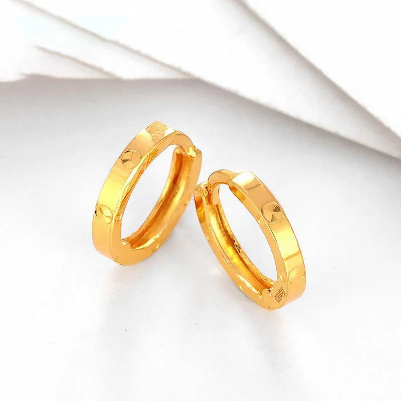 18K Gold Earring for Women Earring Clip Clasp Design Simple Fashion Fine Jewelry Gift
