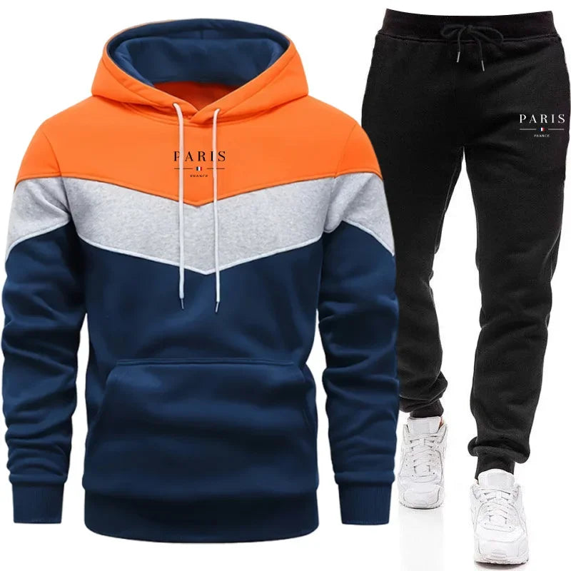 Mens Tracksuit Print Casual Tricolor Sweatshirts Sportswear Outdoors Sports Jogging Man Clothing Daily Single Piece Hoodie Pants