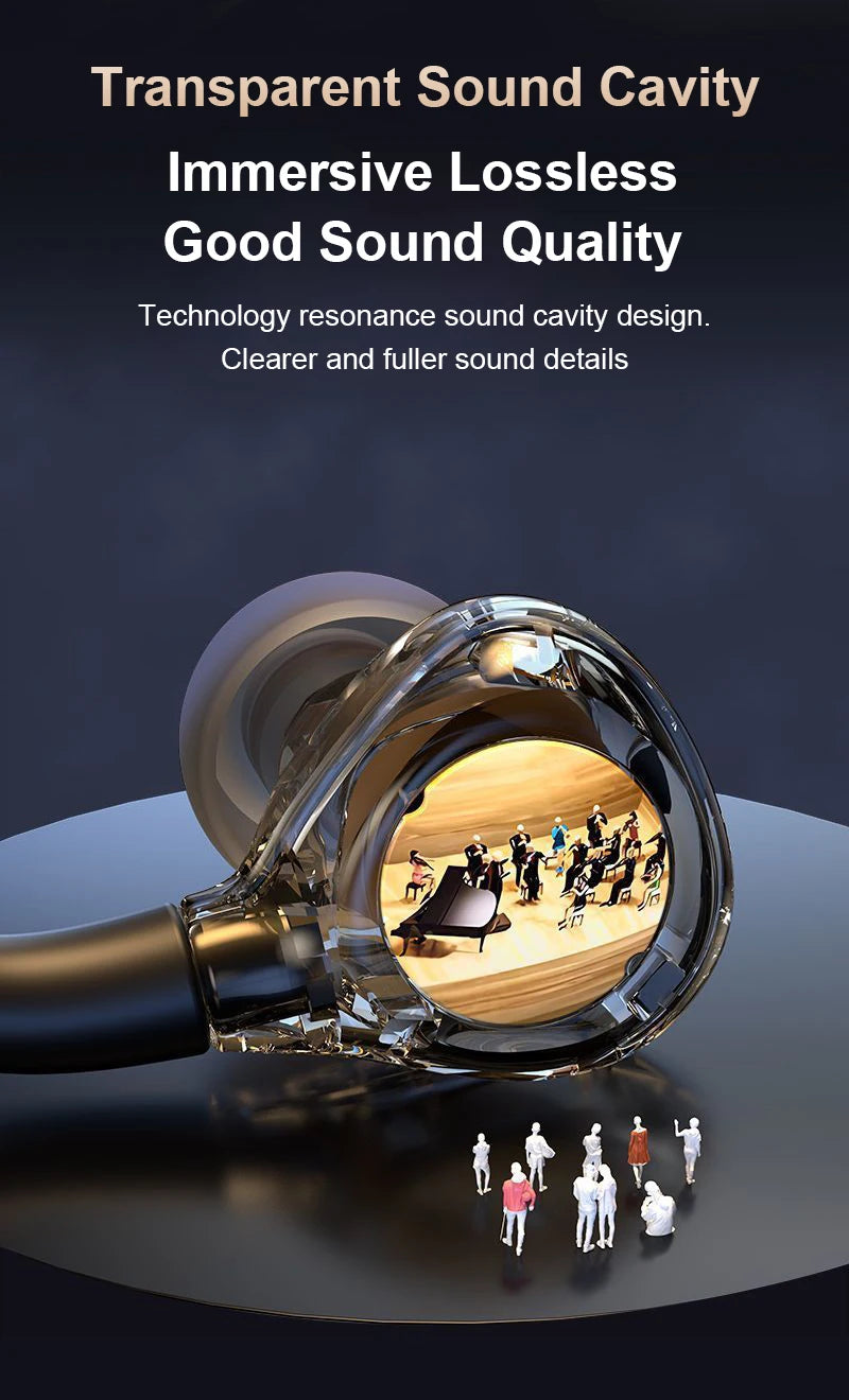 2025 Newest Wired Earphone With Microphone Hifi Music Monitor Bass Headphones Noise Cancelling Headset For Sport Gaming Earbuds