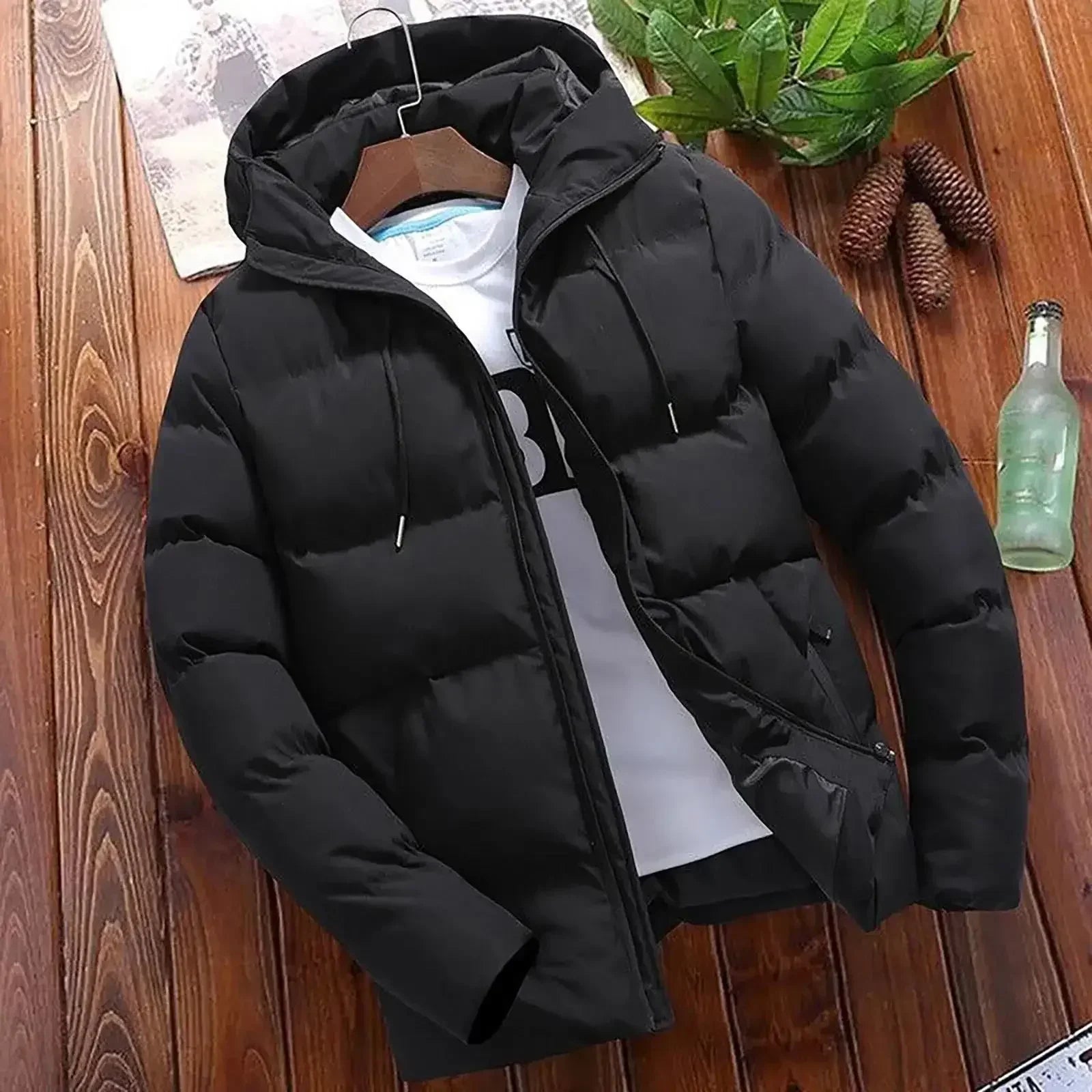 Men's Thick Puffer Hooded Jacket  Casual Warm Parkas Business Outfear Winter FashionTrendy Versatile 2026