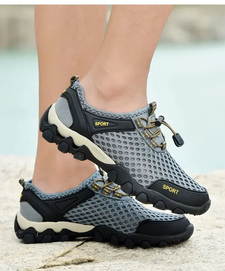 Men's Fishing Shoes Summer Casual Wading Shoes Thick-soled Non-slip Hiking Shoes for Men Breathable Tenis Barefoot Sneakers